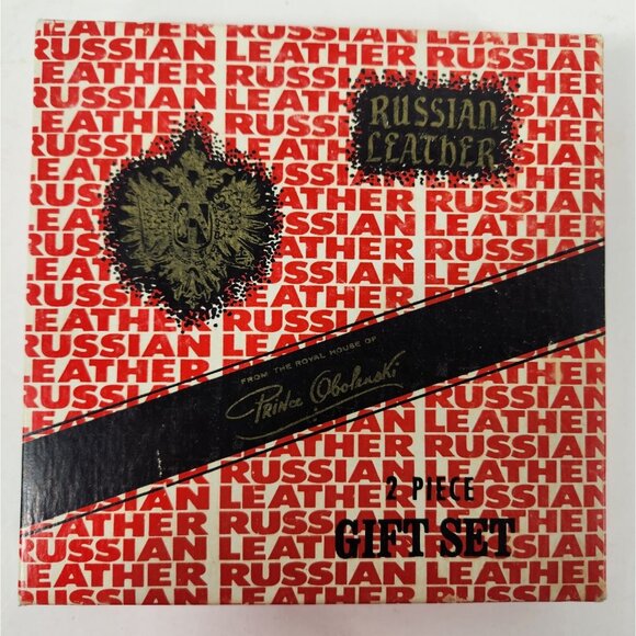 Vintage Russian Leather Prince Obolenski Cologne and After Shave Gift Set NOS - Picture 6 of 6